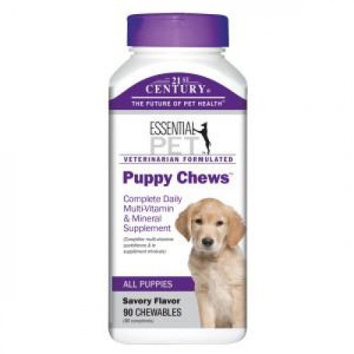 Puppy Chews Витамини за малки кученца 90 дъвчащи таблетки на марката 21st Century Vitamins от вносител и дистрибутор.