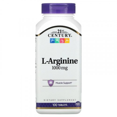 Аргинин (L-arginine) 1000 мг 100 таблетки | 21st Century на марката 21st Century Vitamins от вносител и дистрибутор.