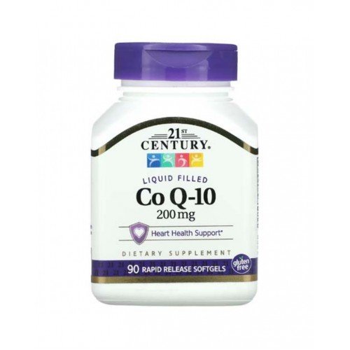 Liquid Filled CoQ-10 200 мг 90 гел-капсули | 21st Century