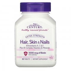 Hair, Skin & Nails Extra Strength 90 Tablets | 21st Century