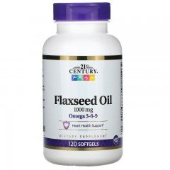 Ленено Масло (High Lignan FlaxSeed Oil) 1000мг 120 капсули | 21st Century