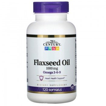 Ленено Масло (High Lignan FlaxSeed Oil) 1000мг 120 капсули | 21st Century