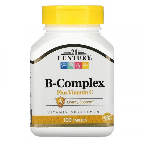 Витамин B Комплекс Натурален с витамин C 100 капсули | 21st Century на марката 21st Century Vitamins от вносител и дистрибутор.