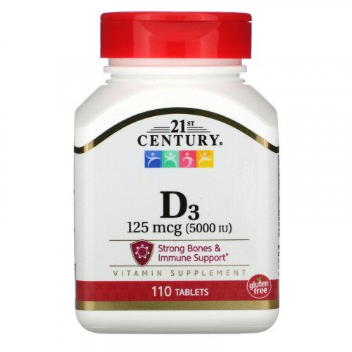 Витамин Д 5000 IU 110 таблетки | 21st Century на марката 21st Century Vitamins от вносител и дистрибутор.