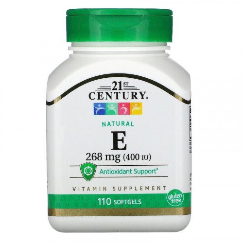 Натурален Витамин Е 400 IU 110 гел капсули | 21st Century на марката 21st Century Vitamins от вносител и дистрибутор.