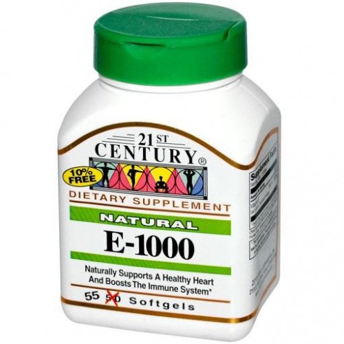 Натурален Витамин Е 1000 IU 55 дражета | 21st Century на марката 21st Century Vitamins от вносител и дистрибутор.