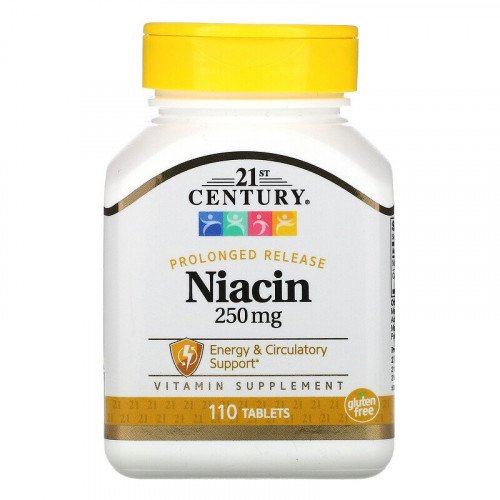 Ниацин (Витамин B-3) 250 мг 110 таблетки | 21st Century на марката 21st Century Vitamins от вносител и дистрибутор.