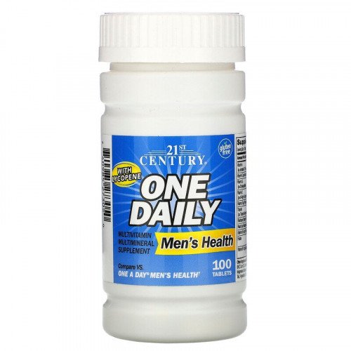 One Daily Мултивитамини и мултиминерали за мъже 100 таб с Ликопен на марката 21st Century Vitamins от вносител и дистрибутор.