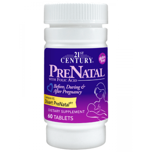 PreNatal Мултивитамини за бременни 60 таб | 60 дни | 21st Century на марката 21st Century Vitamins от вносител и дистрибутор.