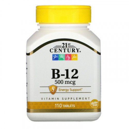 Витамин Б12 500 мкг 110 таблетки | 21st Century на марката 21st Century Vitamins от вносител и дистрибутор.