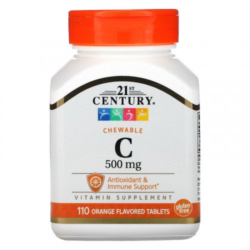 Витамин Ц 500 мг 110 дъвчащи таблетки | 21st Century на марката 21st Century Vitamins от вносител и дистрибутор.