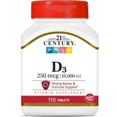Vitamin D3 10 000 IU (250 мкг) 110 таблетки | 21st Century