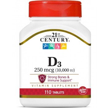 Vitamin D3 10 000 IU (250 мкг) 110 таблетки | 21st Century